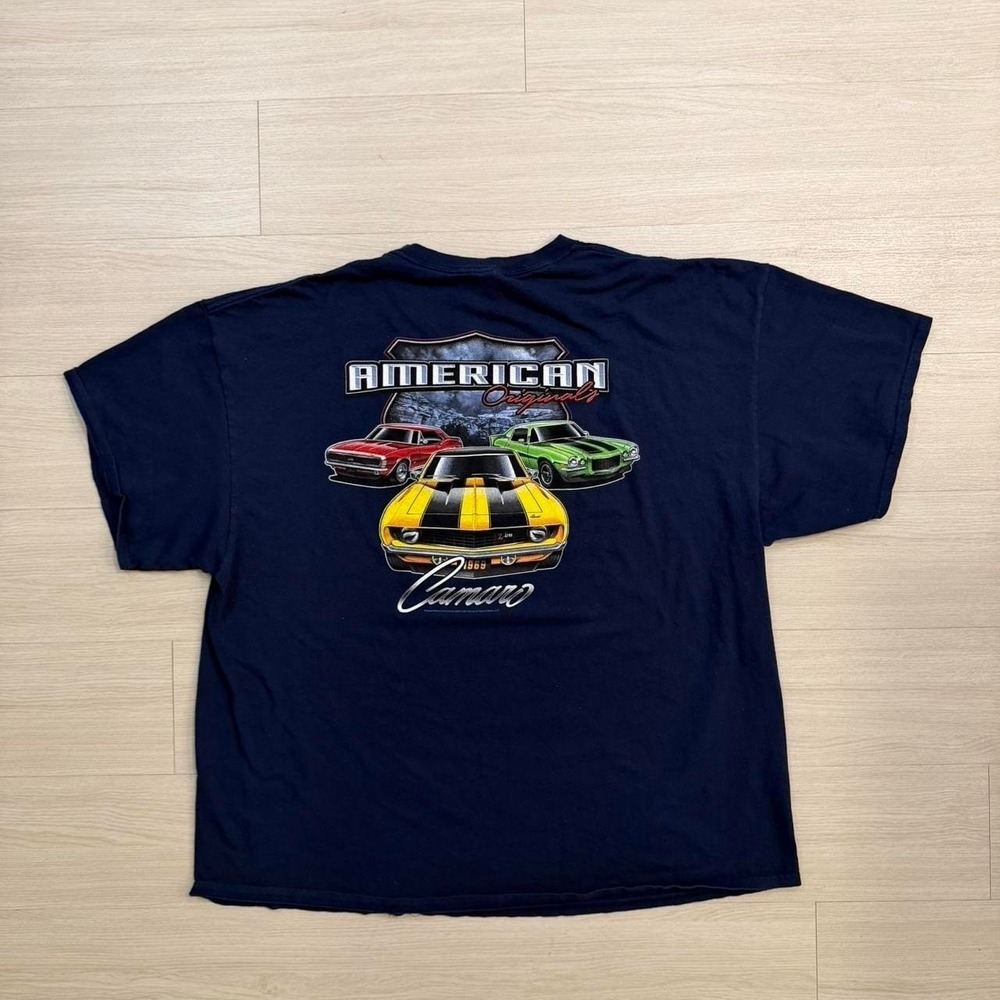 Camaro American Originals Muscle Car Blue Short Sleeve Shirt Men's Size 3XL